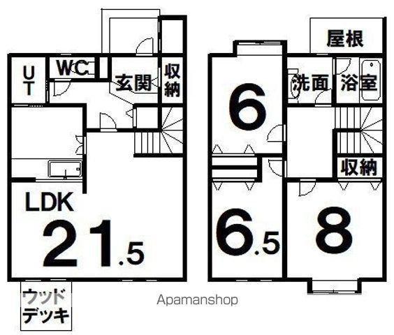 芦野タウンハウス(3LDK/1階)の間取り写真