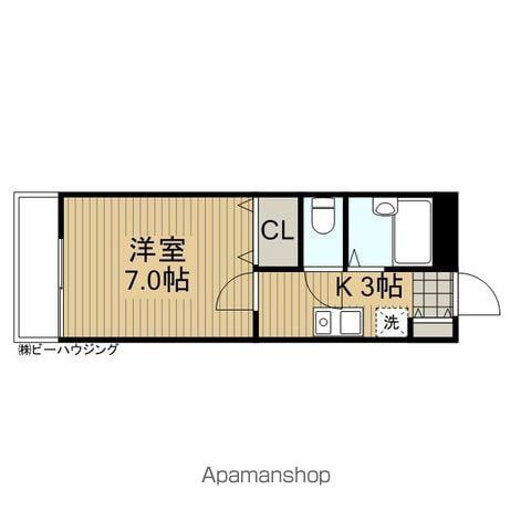 サニーヒル東台(1K/3階)の間取り写真
