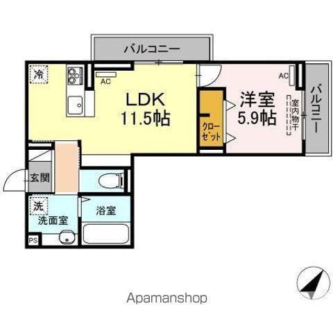 ヒーローキングダム(1LDK/3階)の間取り写真