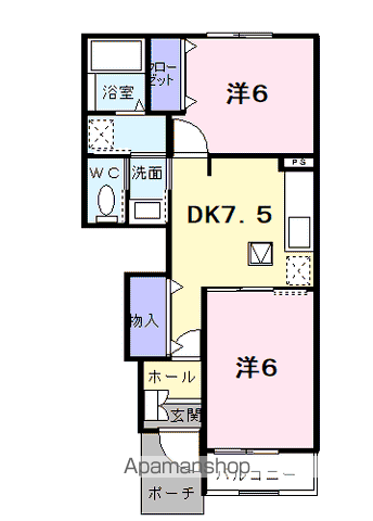サーマルⅠ(2DK/1階)の間取り写真