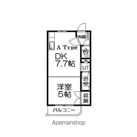 栄通5IKハイツ(1DK/3階)の間取り写真
