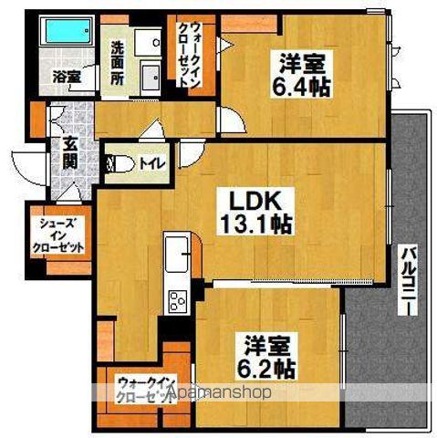 ヘルト シュタイン堺東(2LDK/3階)の間取り写真