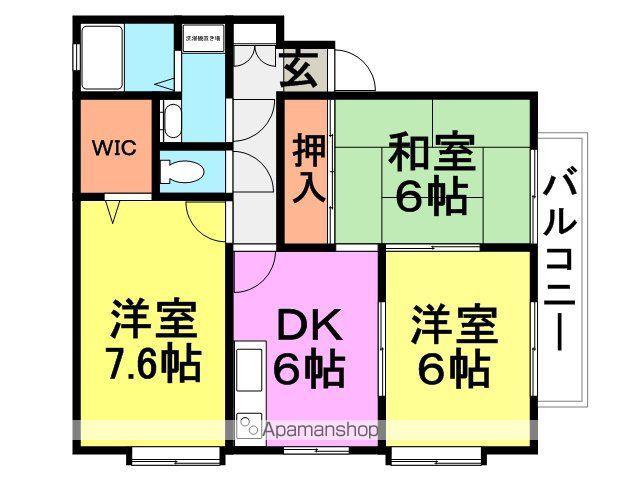 キアラ富松(3DK/2階)の間取り写真