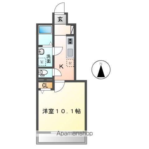 スターテラス七福(1K/1階)の間取り写真