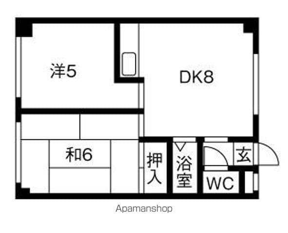 南郷ハイツ.イレブン(2DK/2階)の間取り写真
