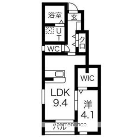 C.COURT(1LDK/1階)の間取り写真