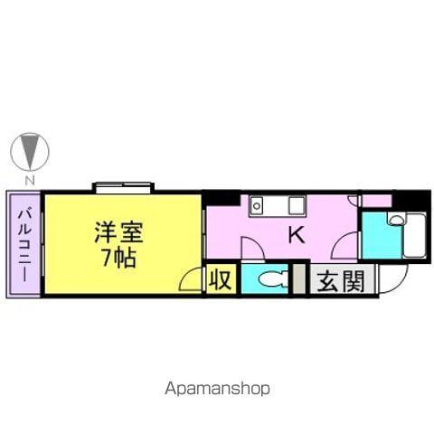 パークサイドいちかわ(1K/3階)の間取り写真