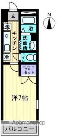 アイランドガーデン山田(1K/3階)の間取り写真