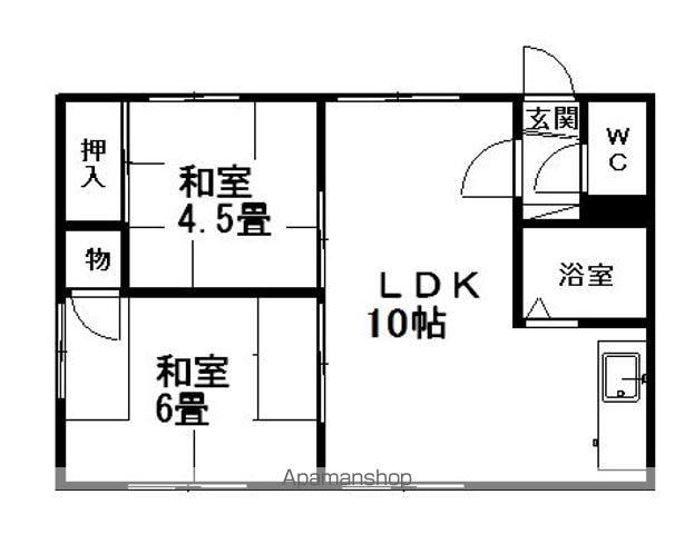 森林ハイツ(2LDK/2階)の間取り写真