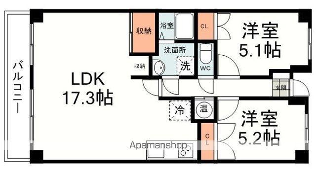 杉山第二マンション(2LDK/2階)の間取り写真