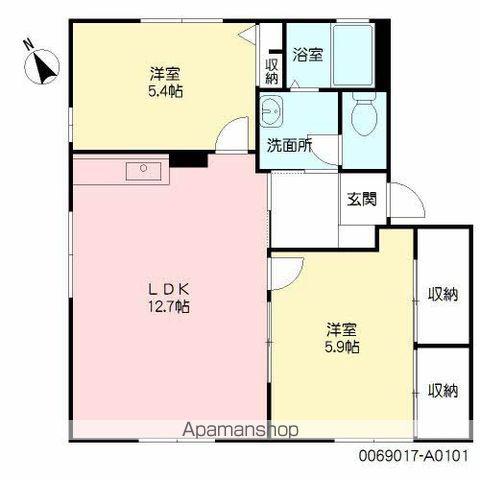 クレールカルチェ(2LDK/1階)の間取り写真