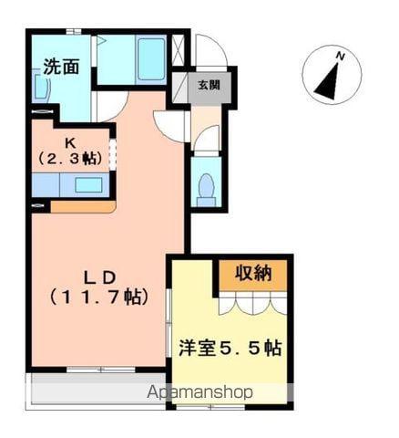 エバーハイム(1LDK/1階)の間取り写真
