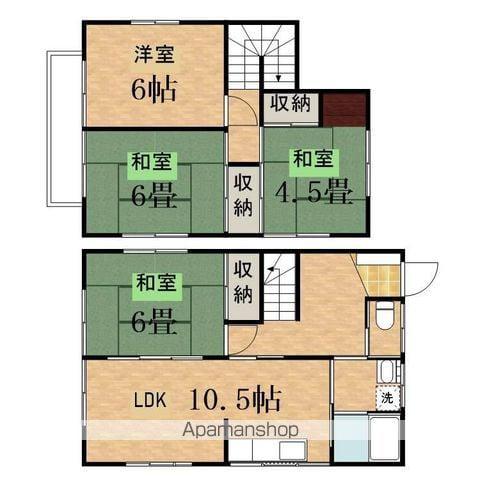 多摩モノレール 程久保駅 徒歩5分 2階建 築52年(4LDK)の間取り写真