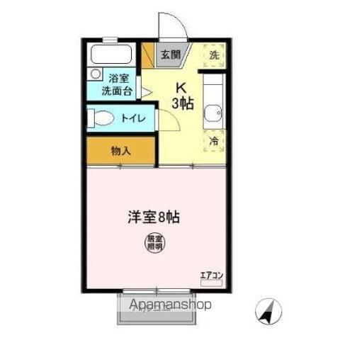 ライトハウス Ⅲ(1K/1階)の間取り写真