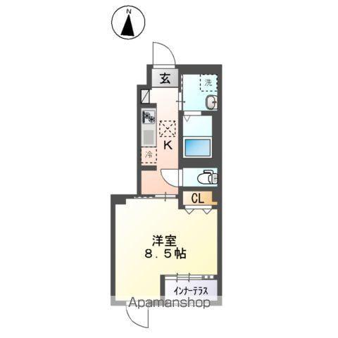 ヒルステージ野方(1K/1階)の間取り写真