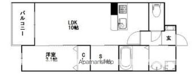 ロイズ・センターマーク原町駅前(1SLDK/1階)の間取り写真