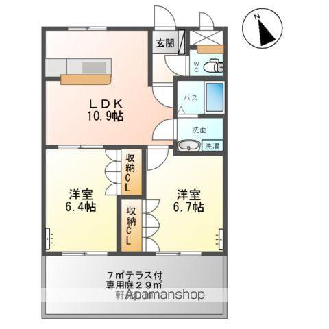 クオリティーハイムS(2LDK/1階)の間取り写真