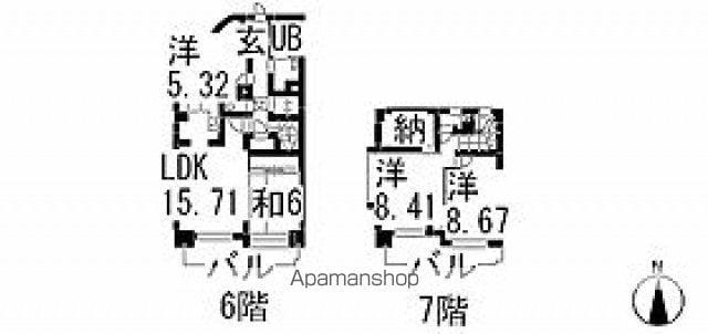 ホウライツルビル(4SLDK/6階)の間取り写真