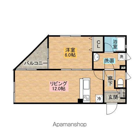 フェリオOGAWA A棟(1LDK/1階)の間取り写真