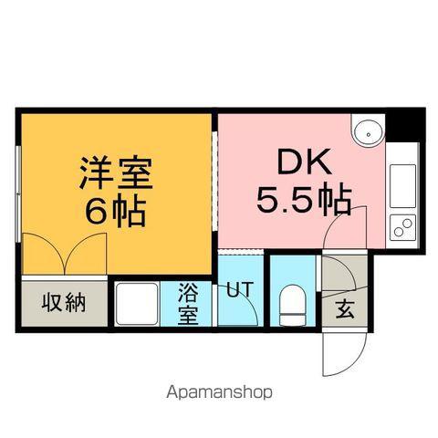 セサミハウス麻生(1DK/4階)の間取り写真