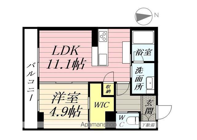 ベレオ長町南(1LDK/3階)の間取り写真