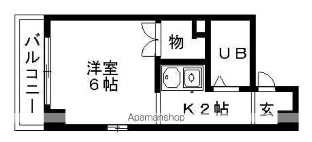 春里第一ビル(1K/2階)の間取り写真