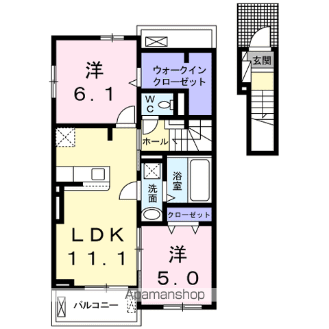 BAUHAUS(2LDK/2階)の間取り写真