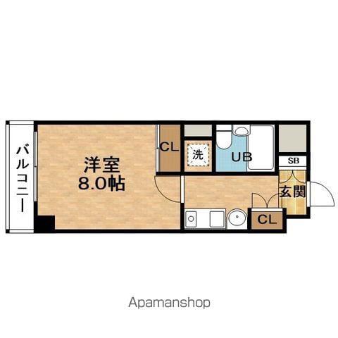 能川ビル(1K/8階)の間取り写真