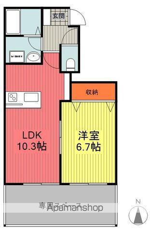 カサメント ベラ ノッテ(1LDK/1階)の間取り写真