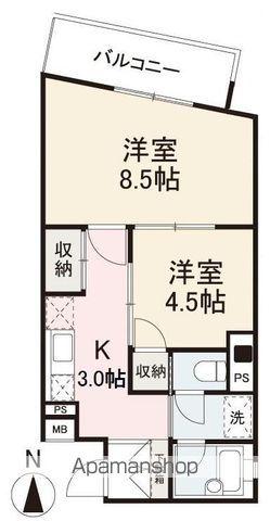 プレステ 98(1K/2階)の間取り写真