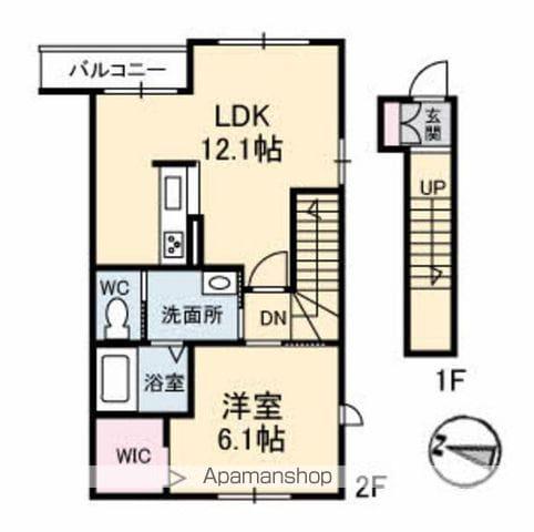 ラフィナス(1LDK/2階)の間取り写真