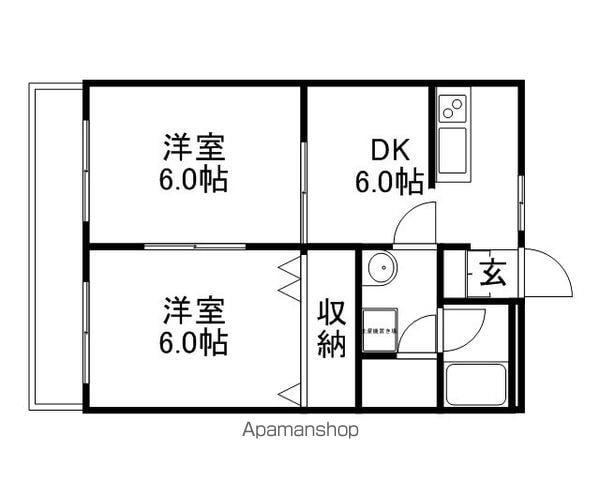サンプラザ千鳥(2DK/2階)の間取り写真