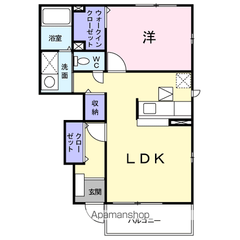 フィリア・デュオ・グランツT(1LDK/1階)の間取り写真