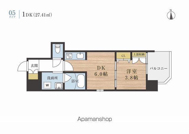 エルミナカロン(1DK/12階)の間取り写真