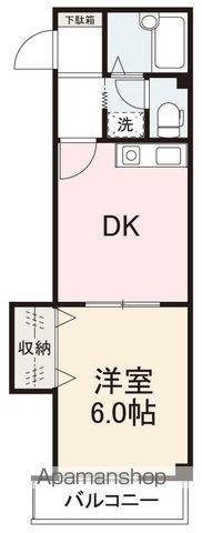 シャンブル木太(1DK/3階)の間取り写真