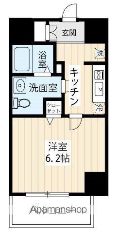 GENOVIA京成立石ⅡSKYGARDEN(1K/2階)の間取り写真