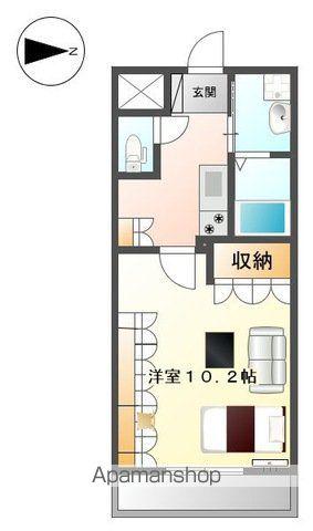 メルヴェール(1K/2階)の間取り写真