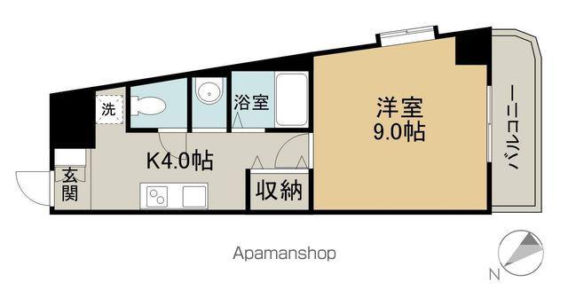 シャルム豊明(1K/6階)の間取り写真