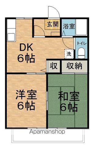 サンガーデン平林B(2DK/2階)の間取り写真