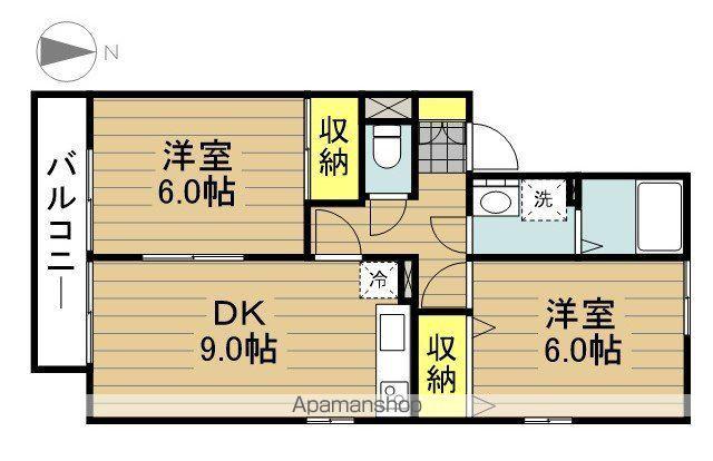 パークハイム(2DK/2階)の間取り写真