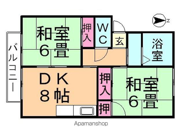アドネールA(2DK/2階)の間取り写真