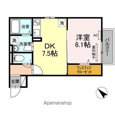 フレンズ多治米(1DK/2階)の間取り写真