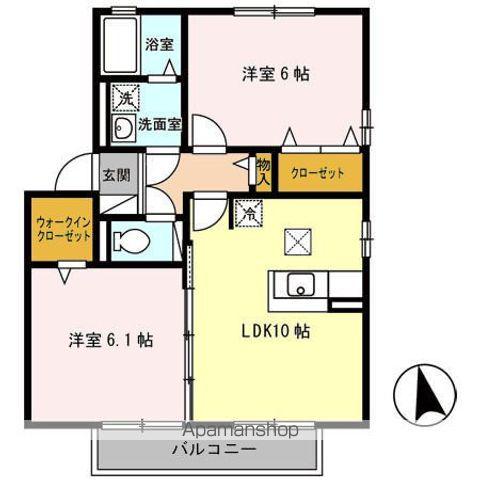 メゾン・クレシアA(2LDK/1階)の間取り写真