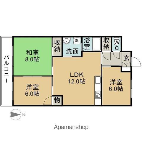 メロディーハイム(3LDK/6階)の間取り写真