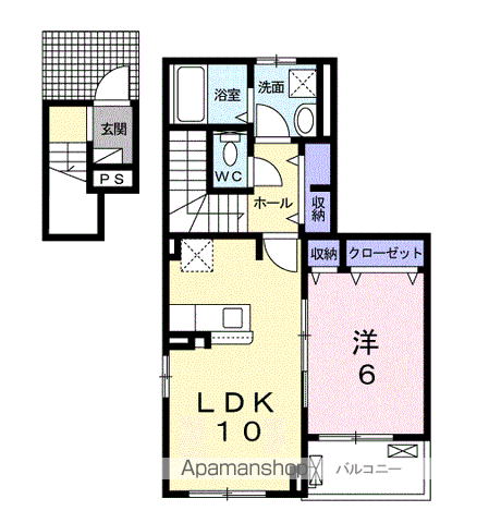 I・VILLAGE大手町 A(1LDK/2階)の間取り写真