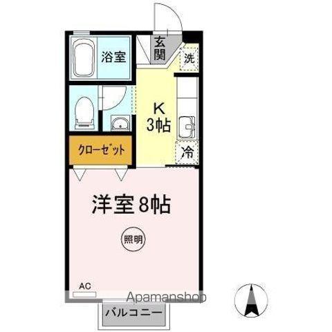 サンハイツ(1K/2階)の間取り写真