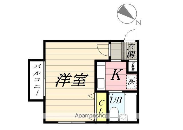 コーポテル(1K/2階)の間取り写真