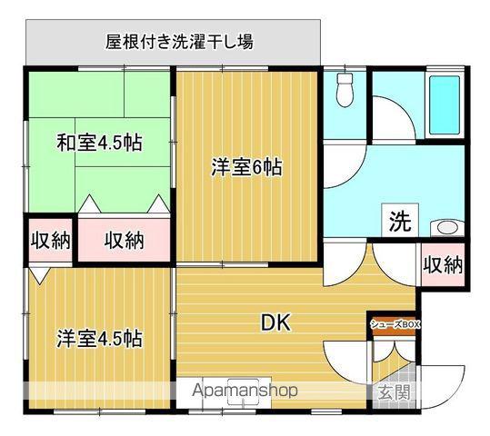 常心ハイツⅡ・Ⅲ・Ⅳ(3DK/1階)の間取り写真