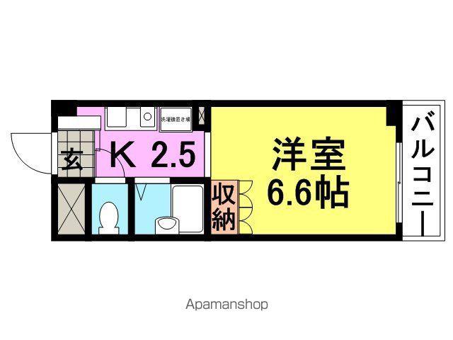 ブルーメ武庫之荘(1K/3階)の間取り写真