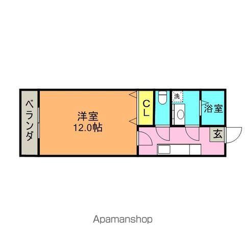 フォーブルハウス中園A(1K/1階)の間取り写真